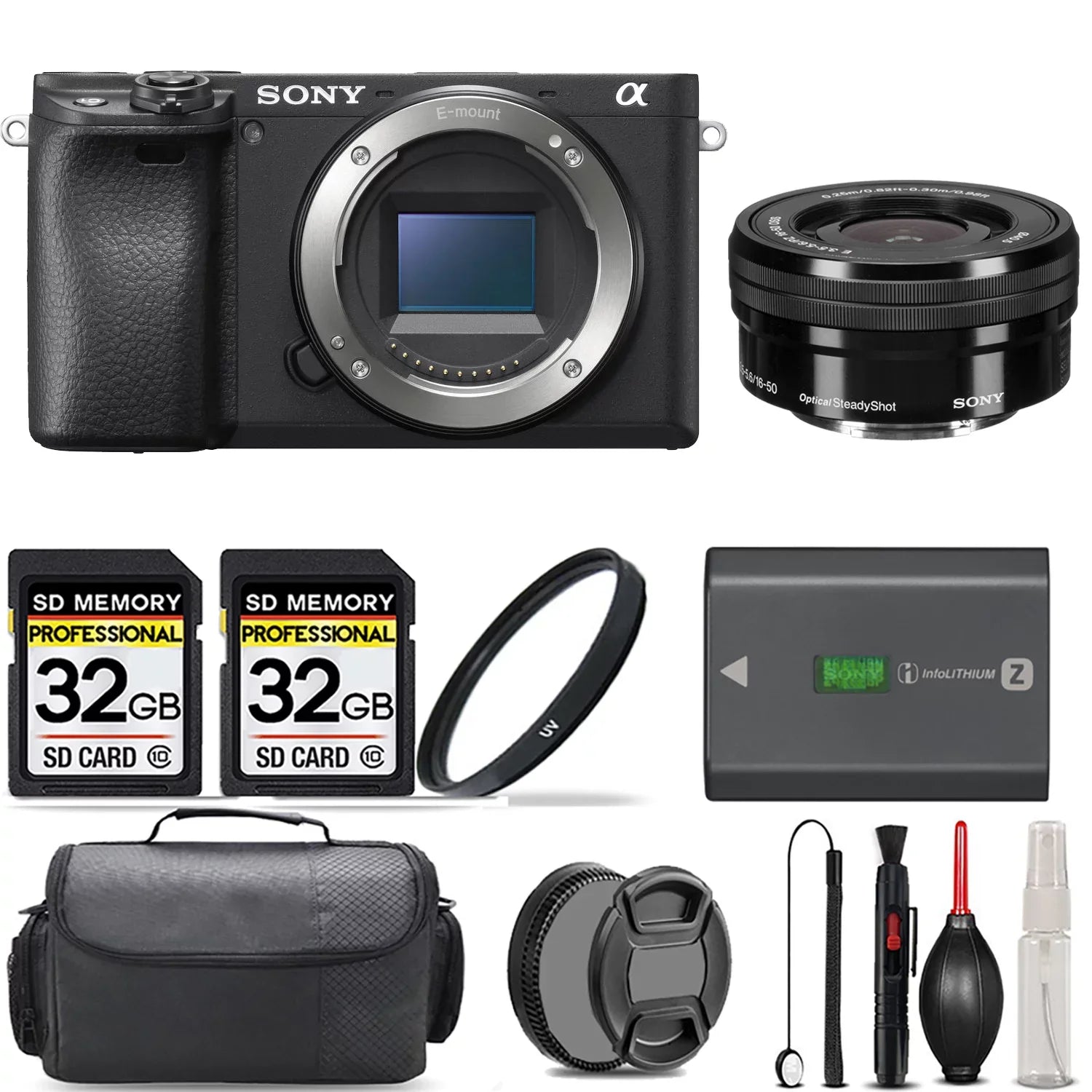Sony a6400 Mirrorless Camera + 16-50mm f/3.5-5.6 OSS Lens + UV Filter + 64GB + Handbag And More!