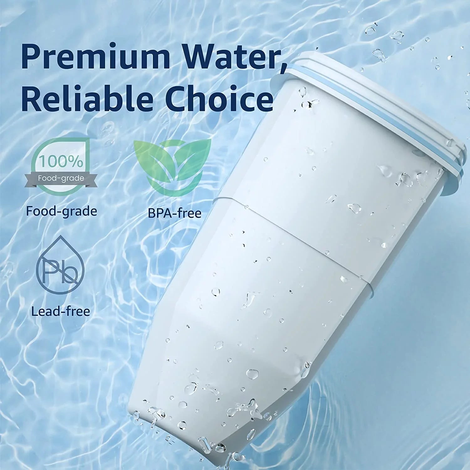 6 Pack AQUACREST ZR-017 Replacement for ZeroWater® ZR-017 Pitcher Water Filter