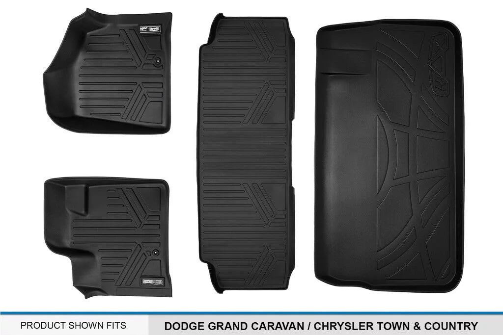 Smartliner 1st 2nd & Cargo Mats Set for Grand Caravan/Town & Country Bench Seats