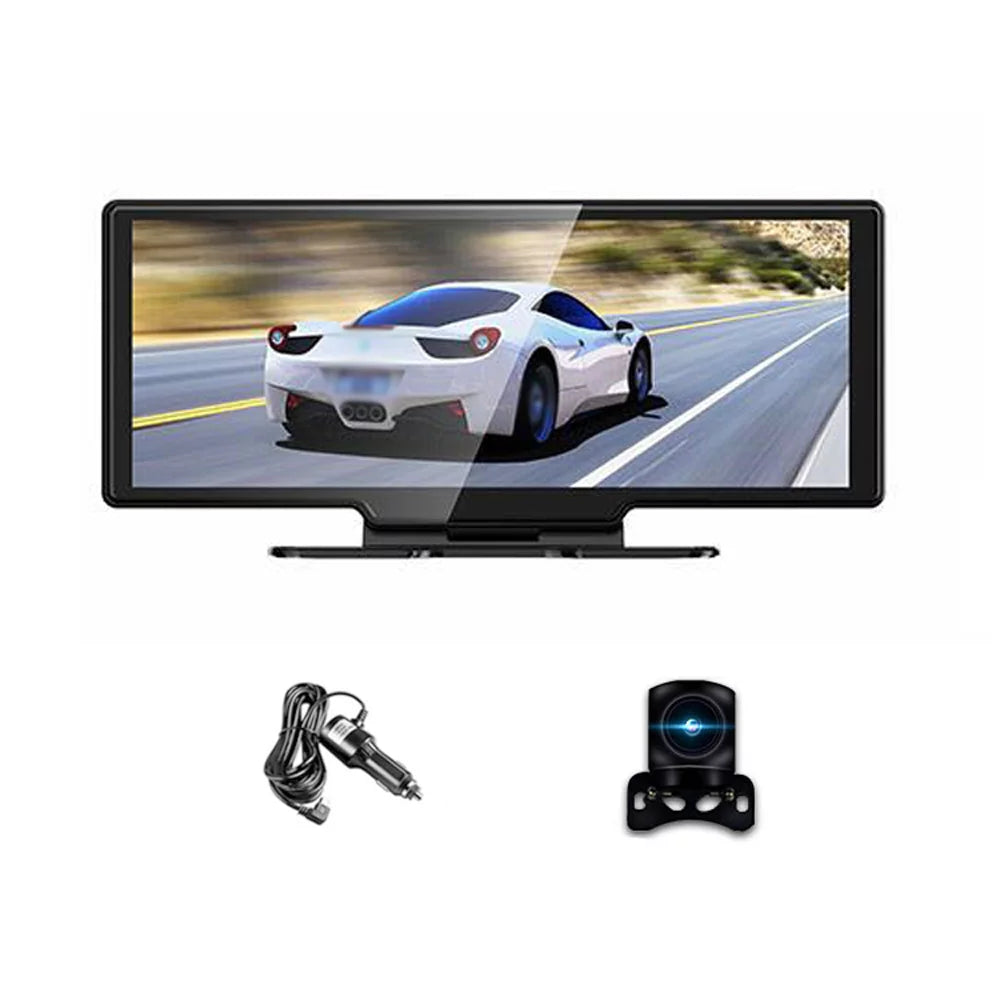 10.26 Inch Touchscreen 4K DVR Dash Cam - Front & Rear Driving Recorder - Carplay, Android Auto - Built-in WiFi - G-Sensing, Parking Monitor - Loop Recording, Hands-Free Calling Supported
