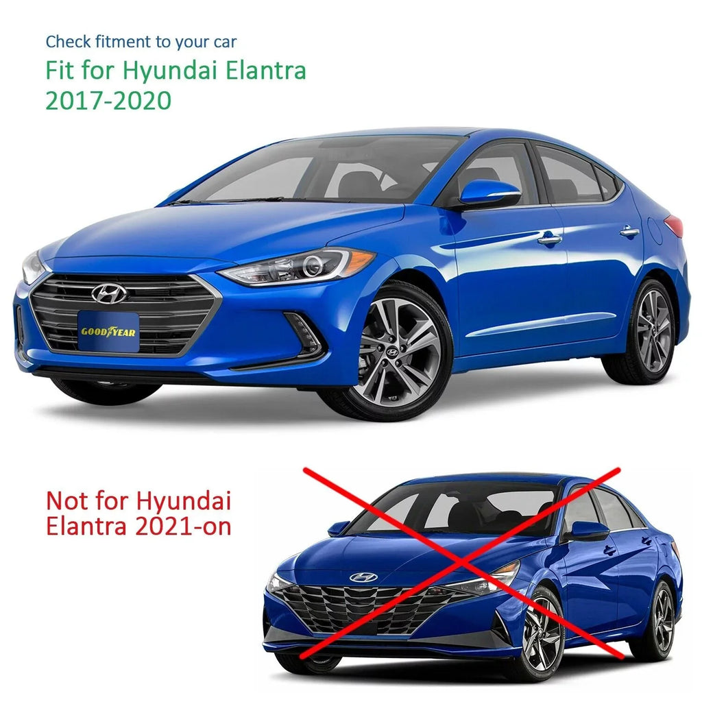 Goodyear Shatterproof in-Channel Window Deflectors for Hyundai Elantra 2017-2020, Rain Guards, Window Visors for Cars, Vent Deflector, Car Accessories, 4 pcs - GY003459LP