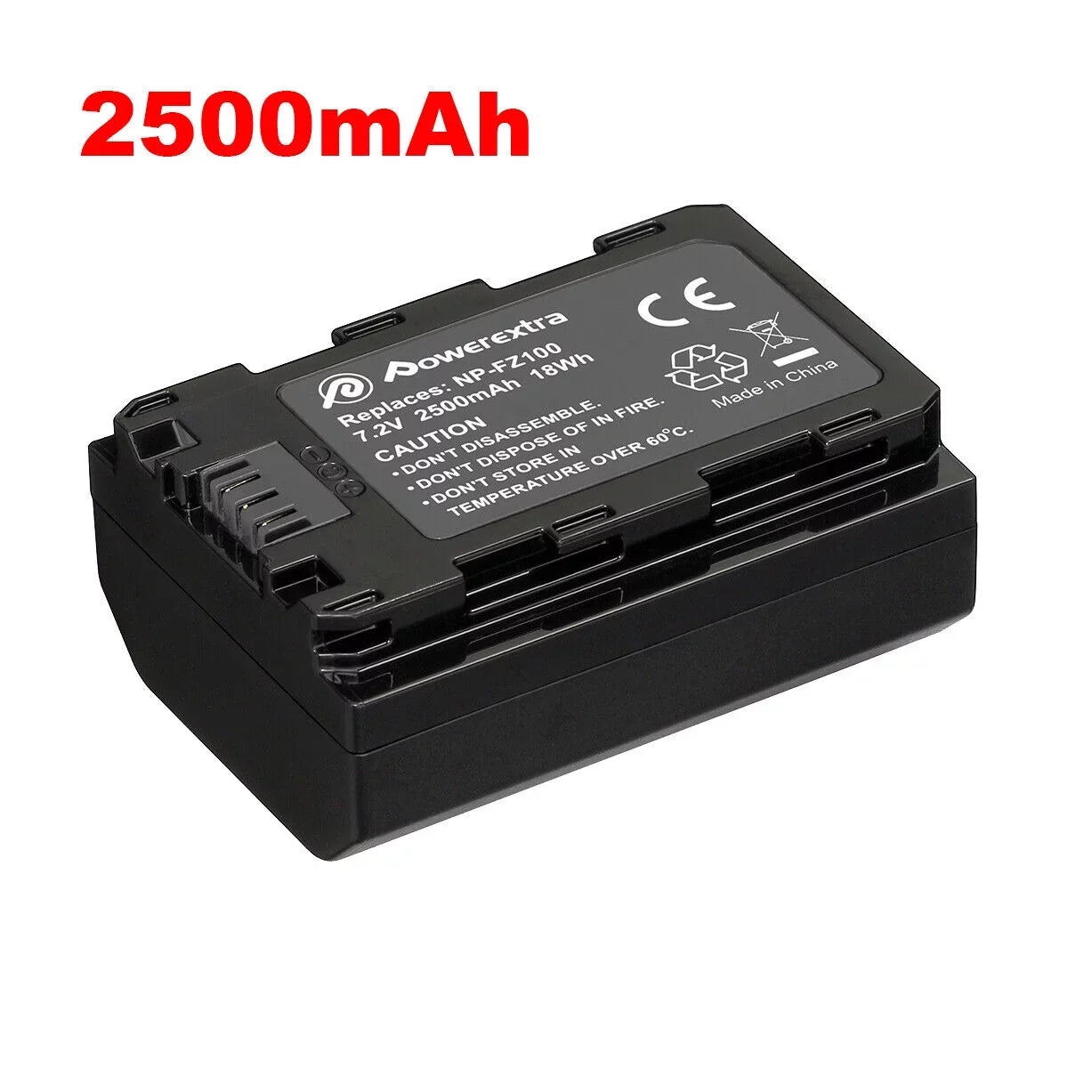 2500mAh Battery for Sony NP-FZ100 for Sony Alpha A9 A7 III A7R III DSLR Camera