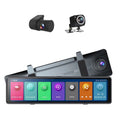 OWSOO 3 Cameras Dash Cam 12in 2.5K Clear Car Rearview Mirror Car Video Recording Touched Screen Car Recorder Carplay Auto Driving Recorder
