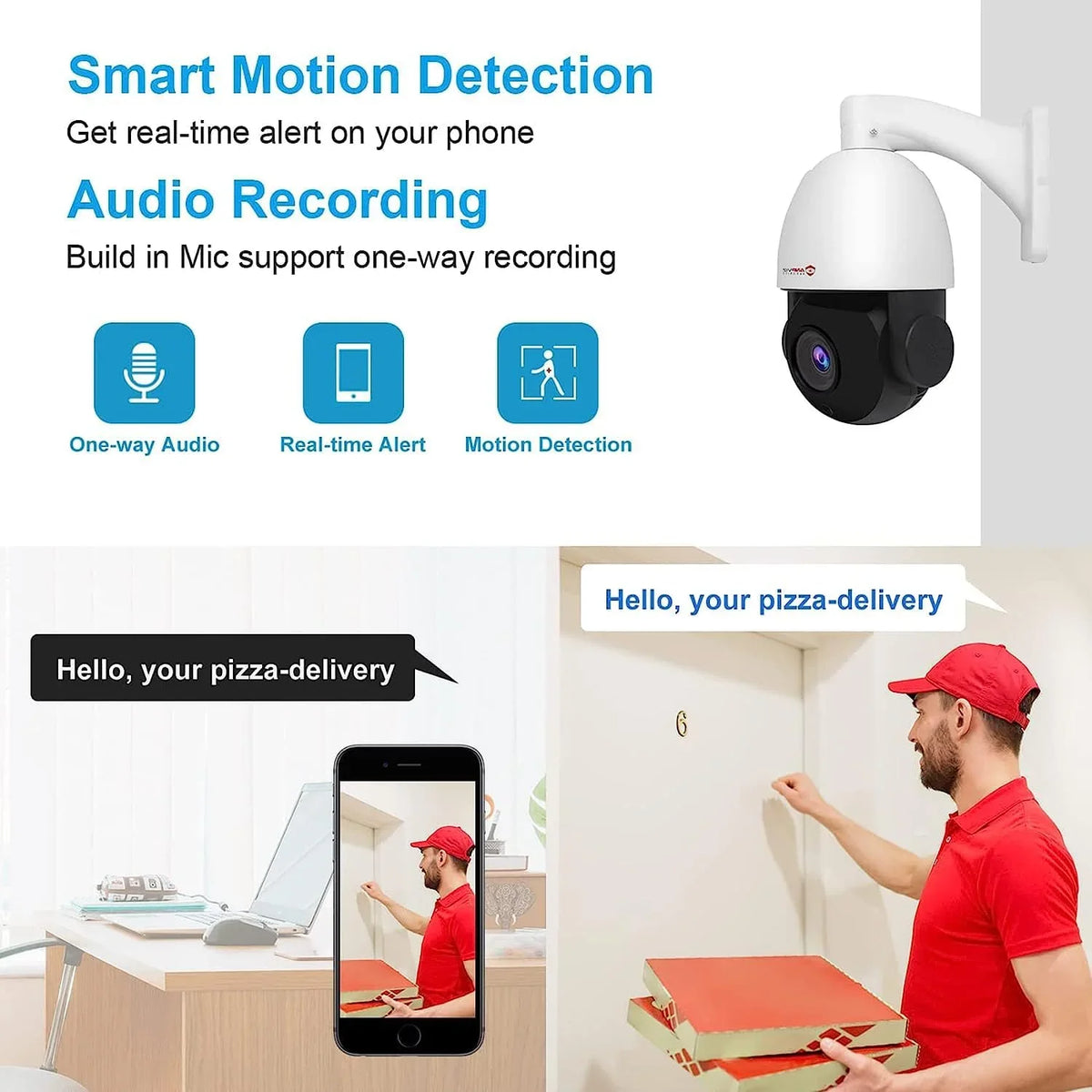 Anpviz 6MP PoE PTZ IP Surveillance Camera 20X Optical Zoom, PTZ IP Security Camera Outdoor Indoor with Mic/Audio, Person Vehicle Detection, IR Night Vision, Metal, Pan 360°/Tilt 90°, IP66 Waterproof