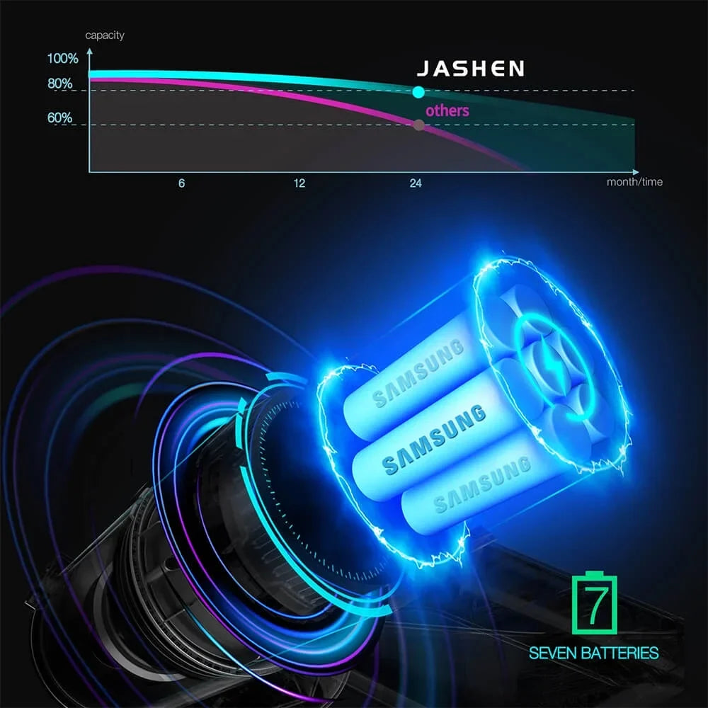 JASHEN V18 Cordless Stick Vacuum Cleaner 26kPa Suction 2500 mAh Battery 350W motor