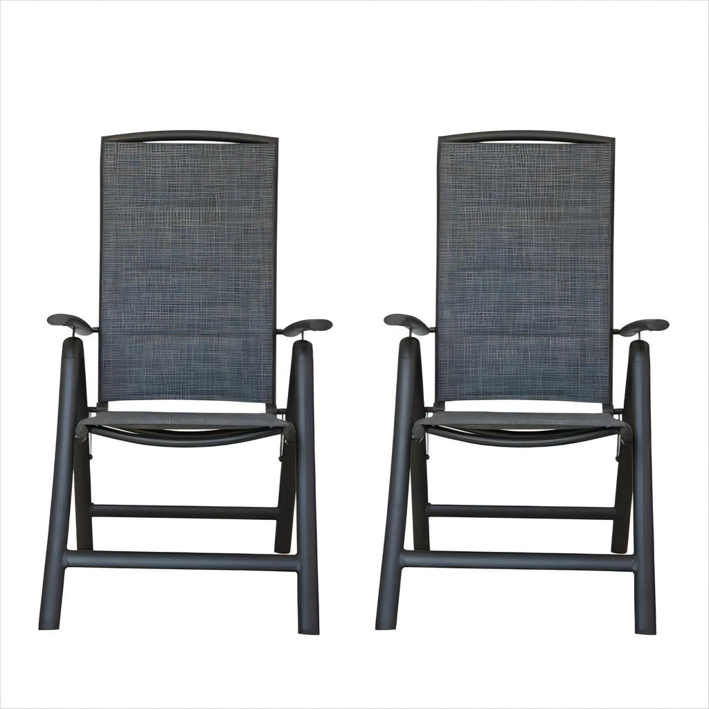 Boyel Living Folding Patio Chairs Set of 2, Outdoor Living Chaise Lounge Chair Aluminium Adjustable Double Textilene Recliner in-Pool Lounger for Beach, Poolside