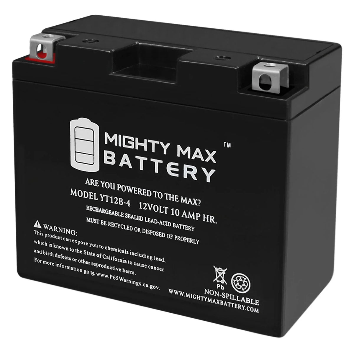 YT12B-4 12V 10Ah SLA Battery Replacement for Power Max GT12B-4