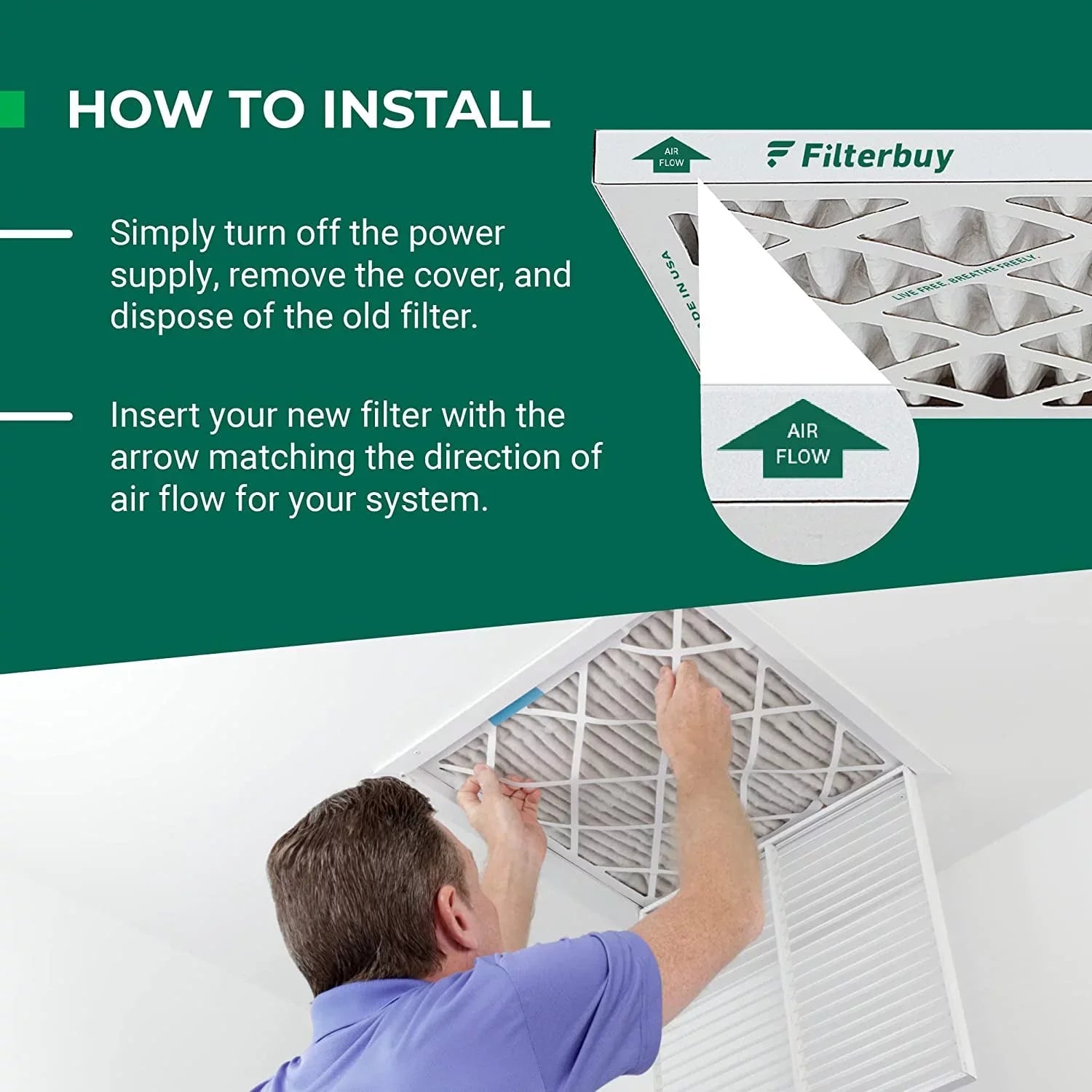Filterbuy 20x30x1 MERV 11 Pleated HVAC AC Furnace Air Filters (5-Pack)