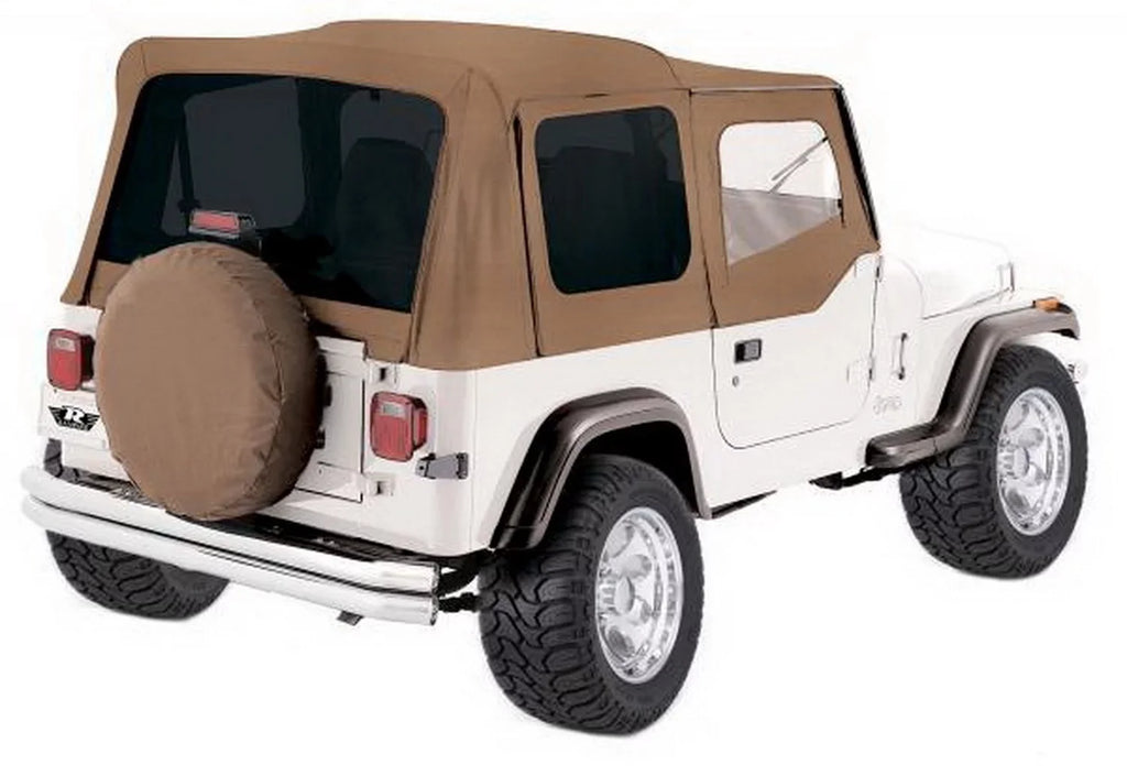Rampage by RealTruck 99617 Factory Replacement Soft Top For 1987-1995 Jeep Wrangler YJ With Door Skins, Spice