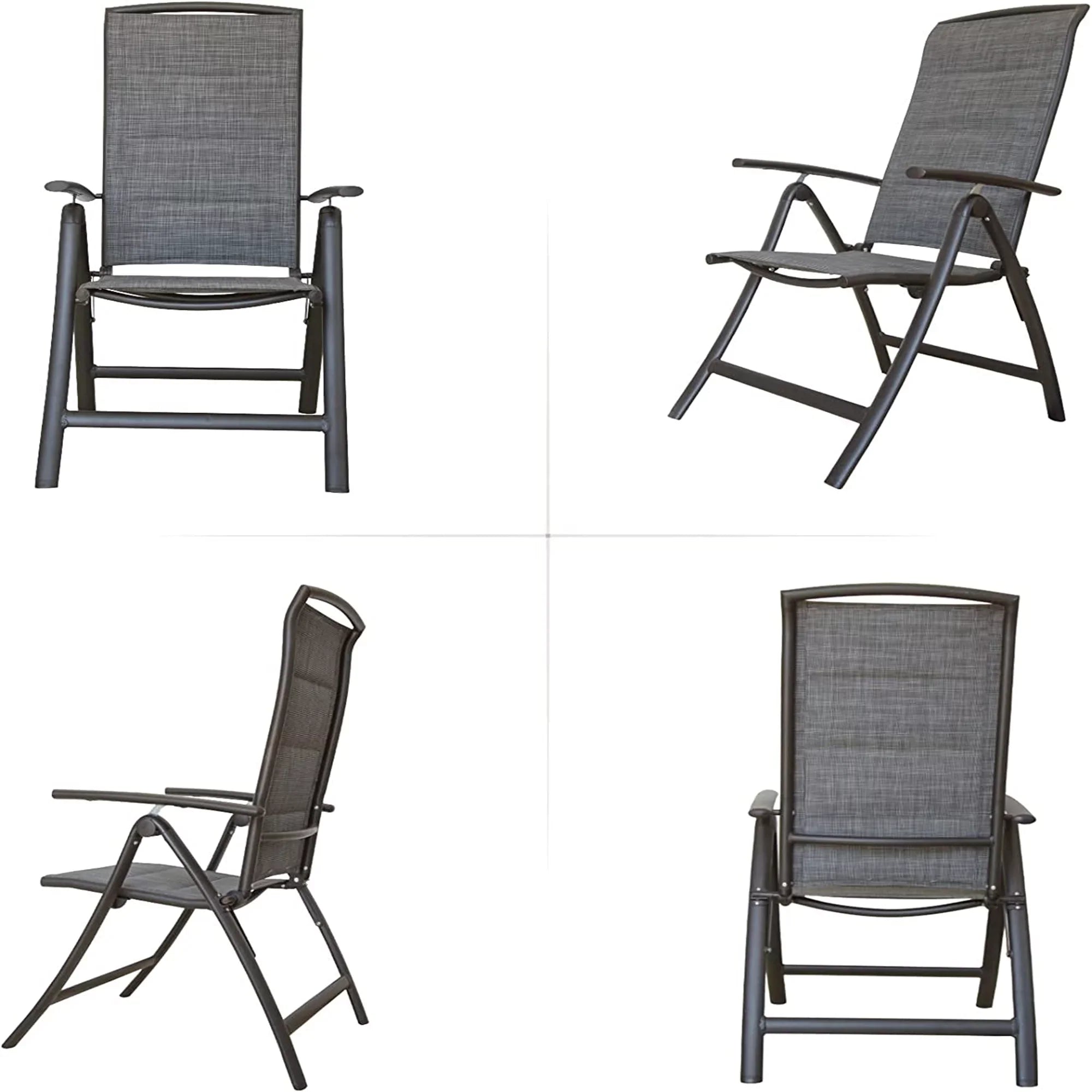 Boyel Living Folding Patio Chairs Set of 2, Outdoor Living Chaise Lounge Chair Aluminium Adjustable Double Textilene Recliner in-Pool Lounger for Beach, Poolside