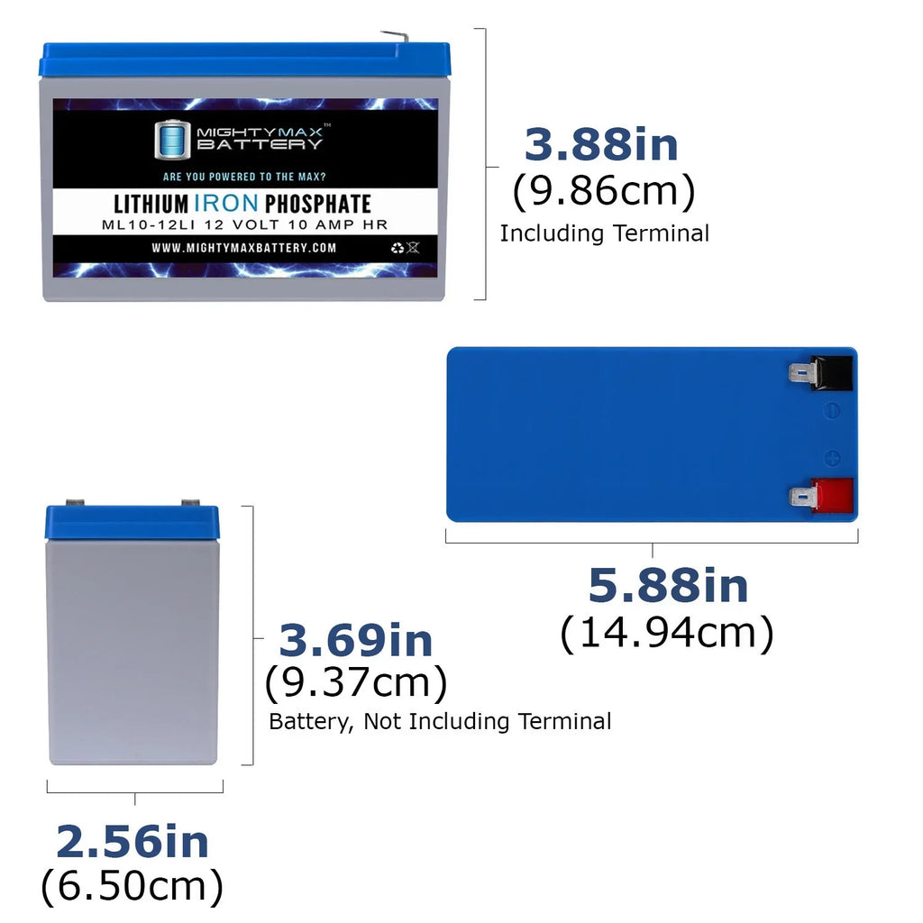 12V 10AH Lithium Replacement Battery Compatible with Streamlight E-Flood Box HL - 3 Pack