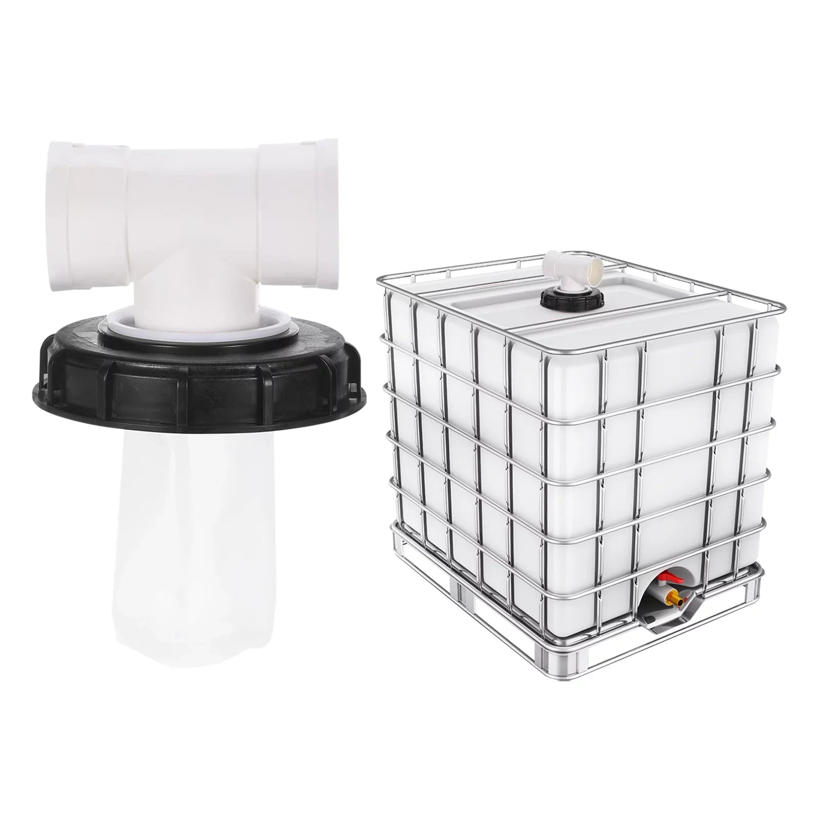 163mm IBC Lid Filter Cover T-Shaped Rainwater Tank IBC Tote Cover with Washable Nylon Filter