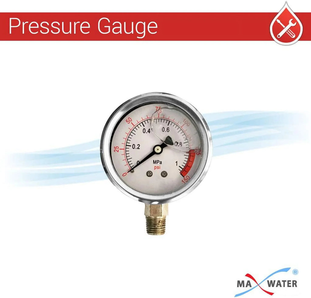 1 Pack 10" BB Blue Whole House  System Filter Housing 1" NPT Brass Ports W/Pressure Release, Pressure Gauge, Wrench  Bracket