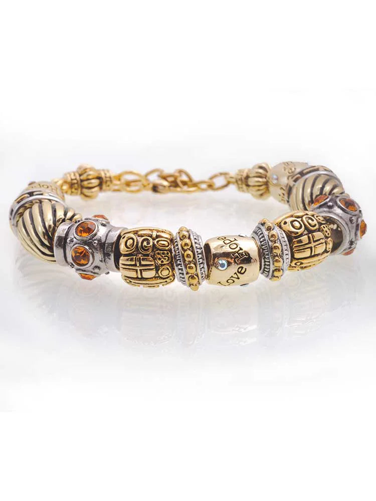 Silvertone Class of 2022 Two Tone Christian Bead Bracelet