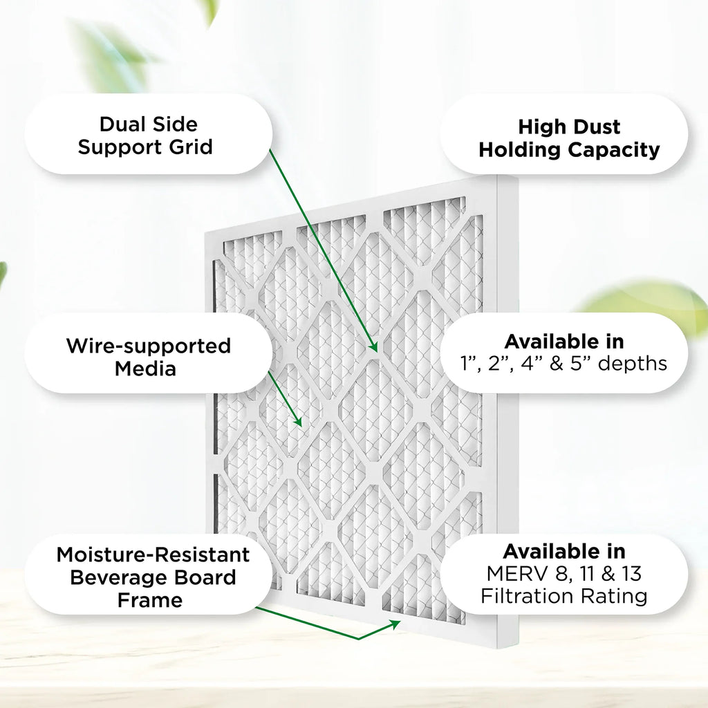 25x25x1 MERV 11, MPR 1000 Pleated AC Furnace 1" Air Filters by Pamlico. Quantity 6. Actual Size: 24-1/2 x 24-1/2 x 3/4
