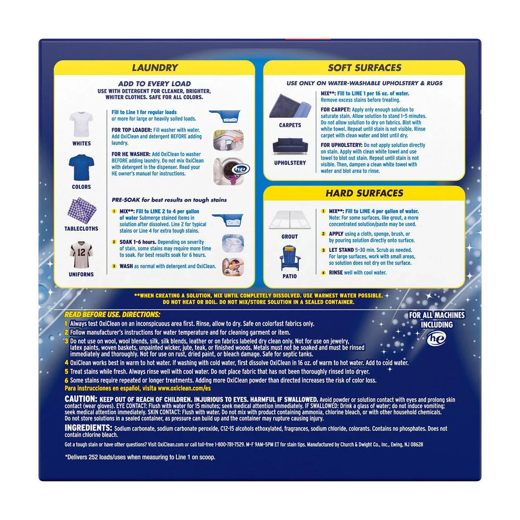 OxiClean Max Efficiency Stain Remover, 252 Loads