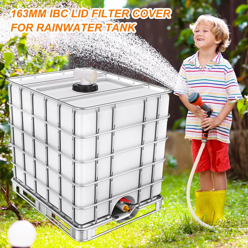 163mm IBC Lid Filter Cover T-Shaped Rainwater Tank IBC Tote Cover with Washable Nylon Filter