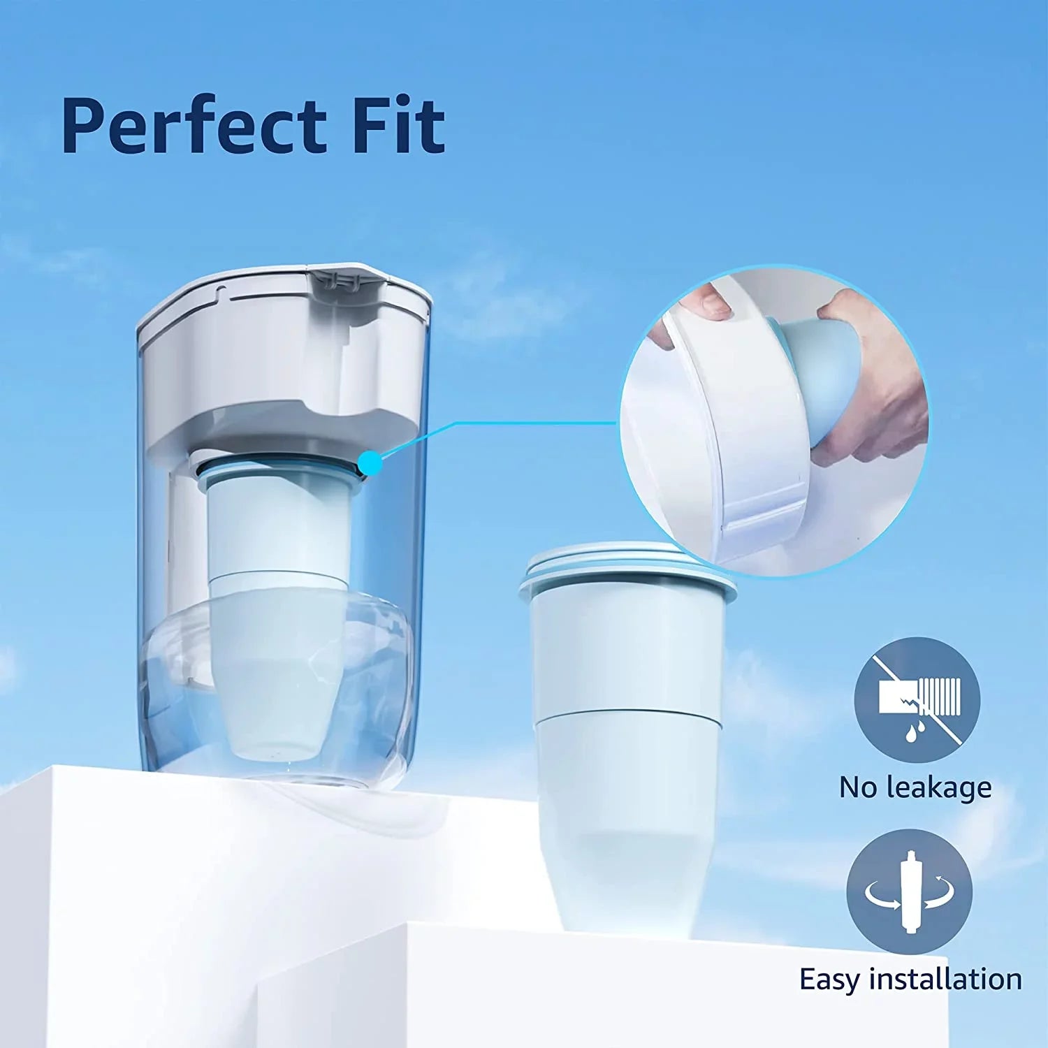 6 Pack AQUACREST ZR-017 Replacement for ZeroWater® ZR-017 Pitcher Water Filter