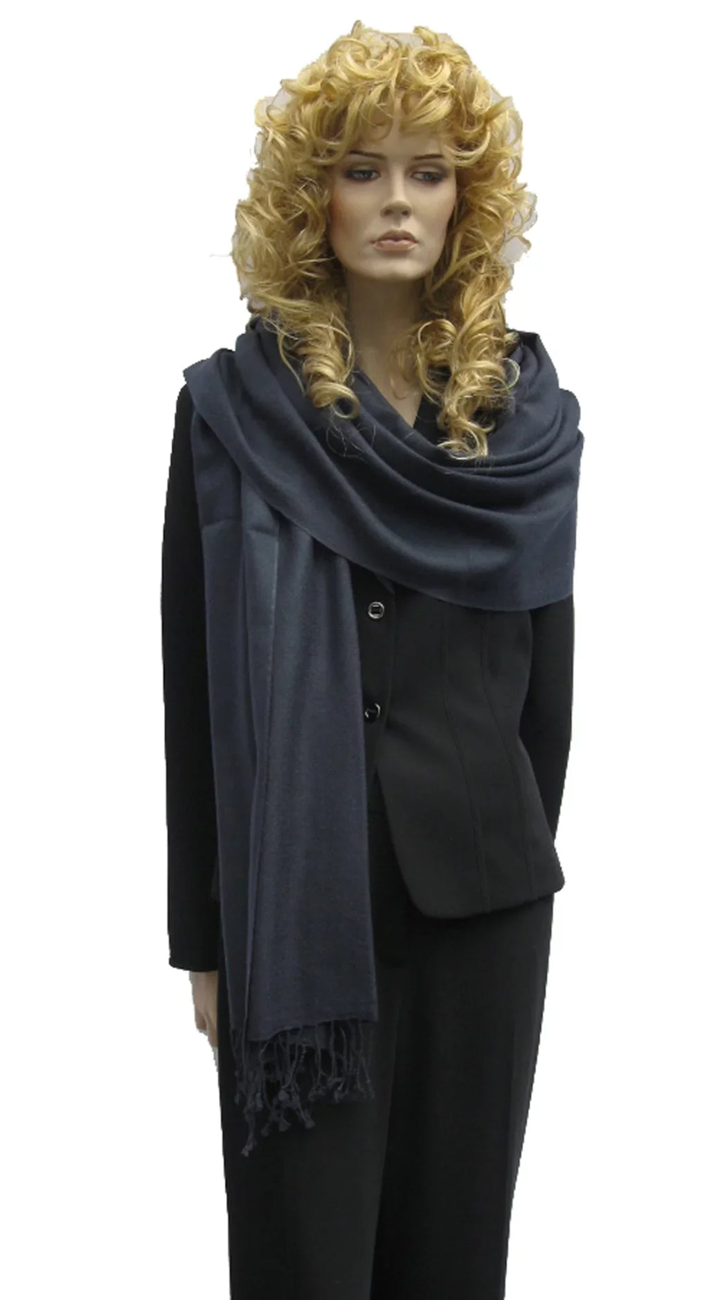 Shawl/Shawls/Scarf/Scarves/Wrap/Stole/Muffler/Cape/Ruana/Blanket/Throw/Pashmina Shawl/Cashmere Scarf/Wool/Silk (Dark Charcoal Regular Shawl)