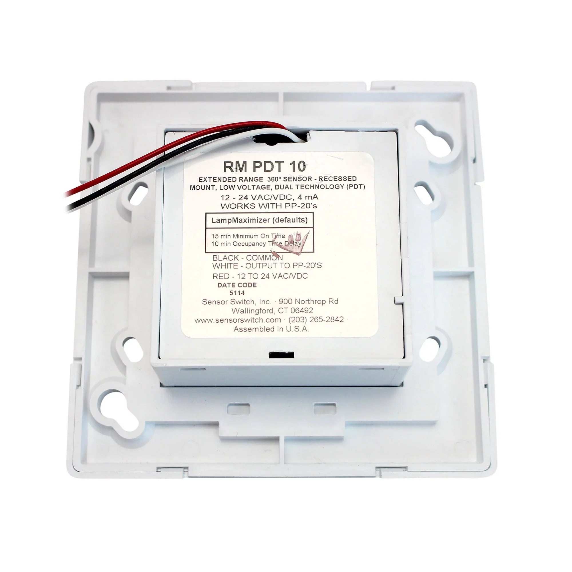Sensorswitch Occupancy Sensor,PIR/Mic,2463sq ft,White  RM PDT 10