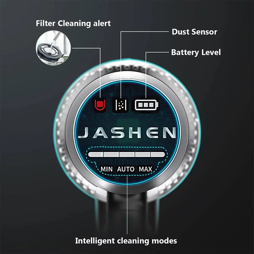 JASHEN V18 Cordless Stick Vacuum Cleaner 26kPa Suction 2500 mAh Battery 350W motor