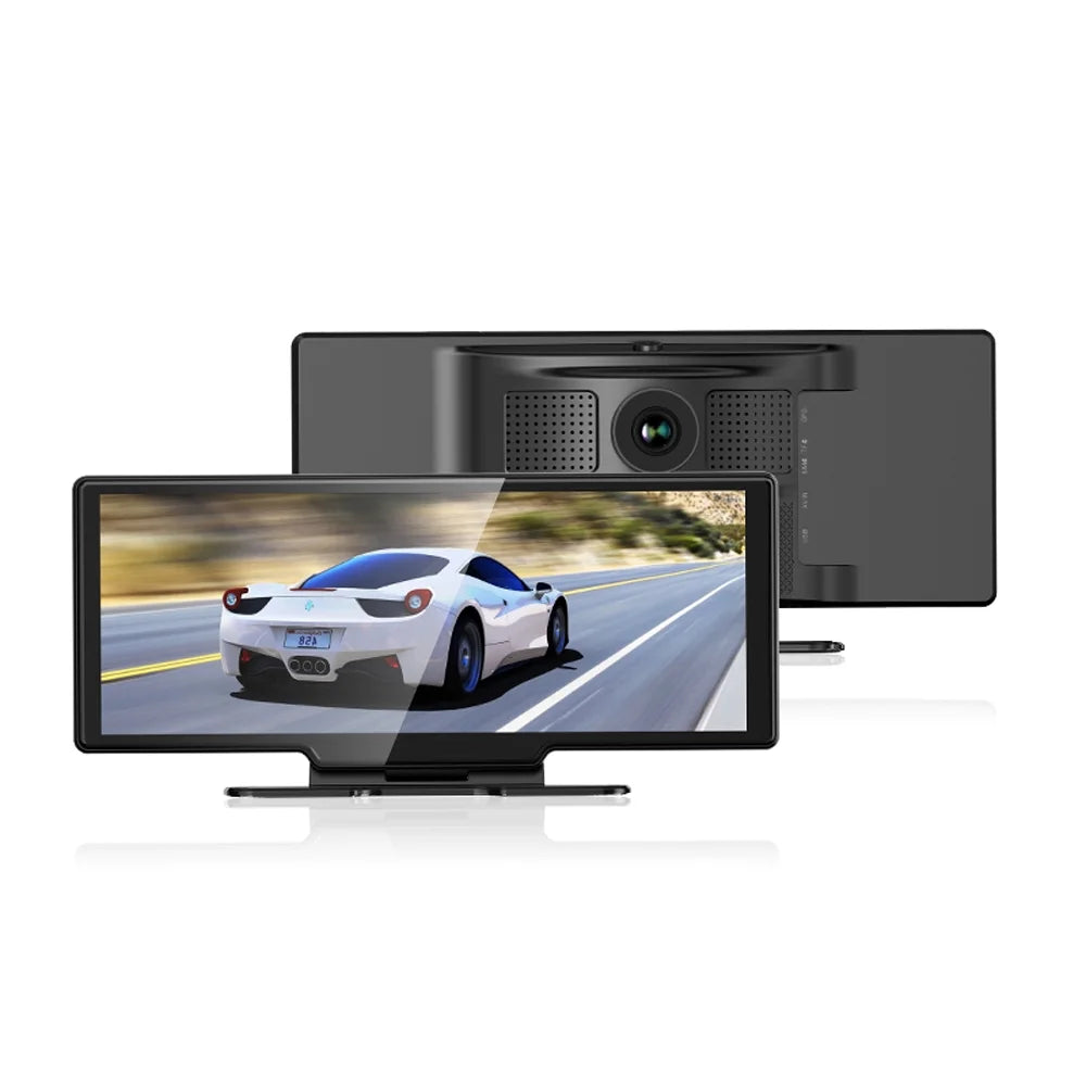 10.26 Inch Touchscreen 4K DVR Dash Cam - Front & Rear Driving Recorder - Carplay, Android Auto - Built-in WiFi - G-Sensing, Parking Monitor - Loop Recording, Hands-Free Calling Supported
