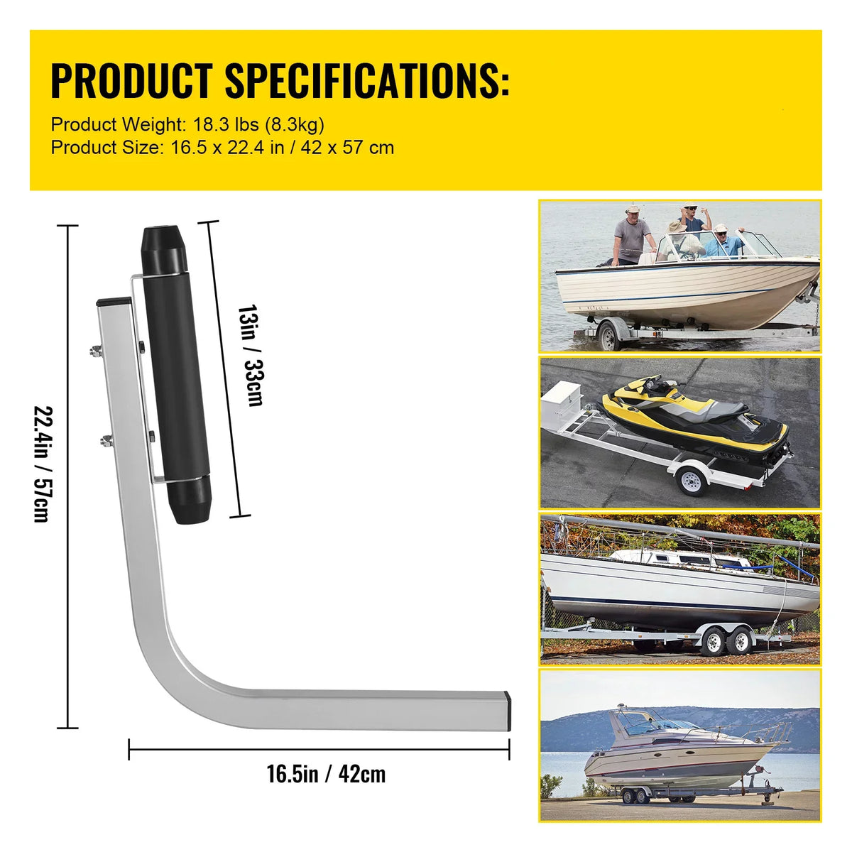 BENTISM Boat Trailer Guide-on 22" Trailer Guide on for Ski Boat Sailboat 2PCS
