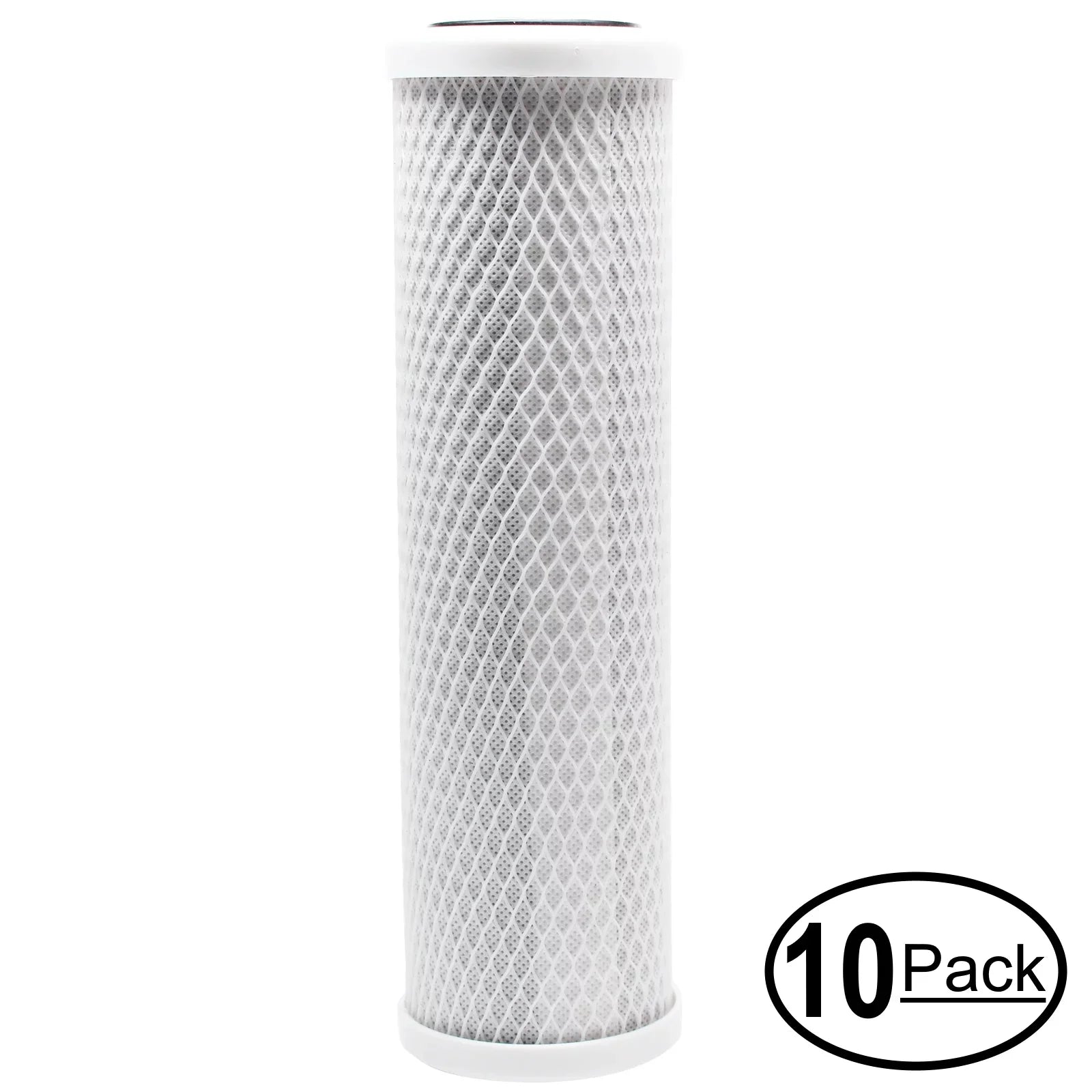 10-Pack Replacement for AMI FA-310BB-5CC Activated Carbon Block Filter - Universal 10 inch Filter for AMI 10" 1 Sediment & 2 Carbon Filter System - Denali Pure Brand