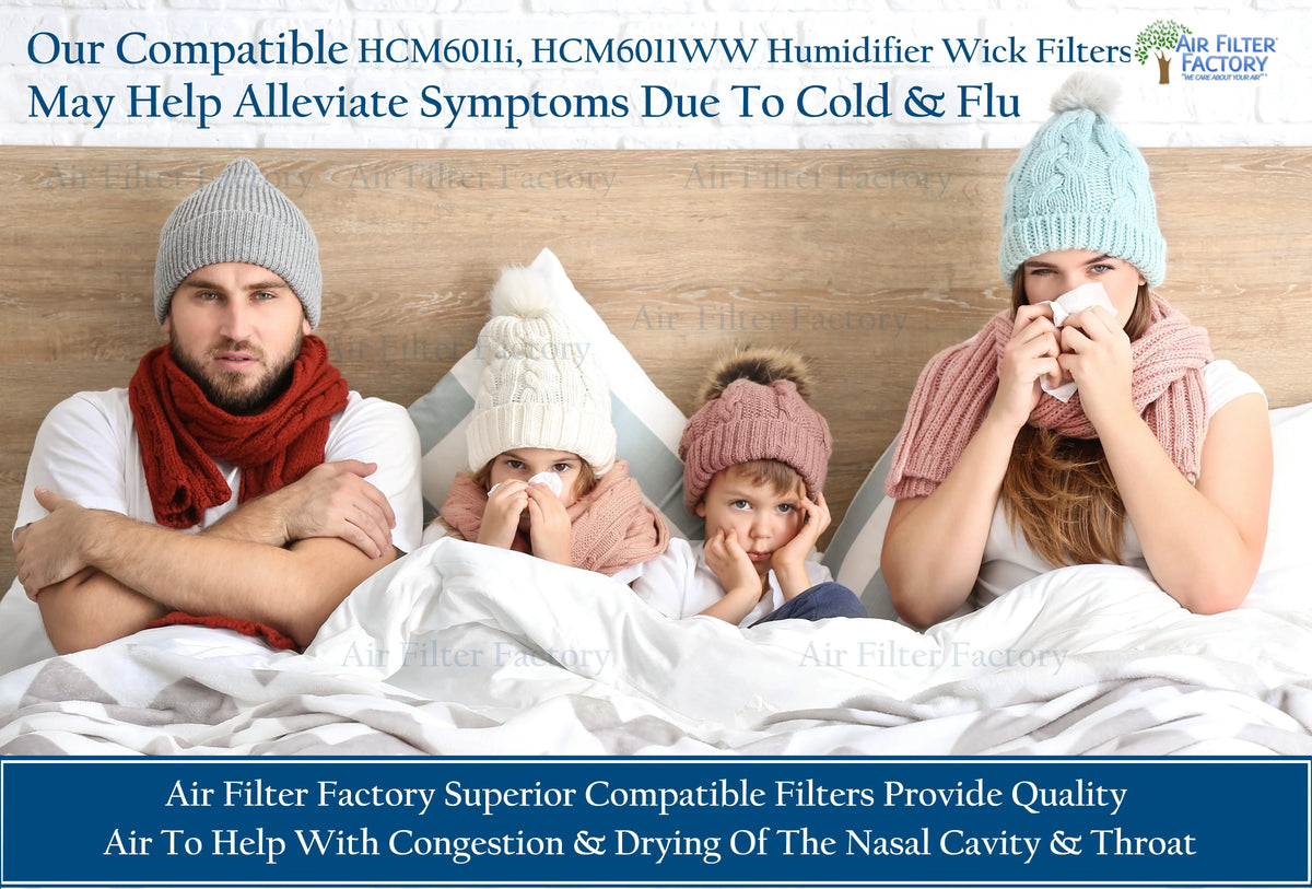2-Pack Air Filter Factory Compatible with Honeywell HCM6011i, HCM6011WW Humidifier Wick Filter