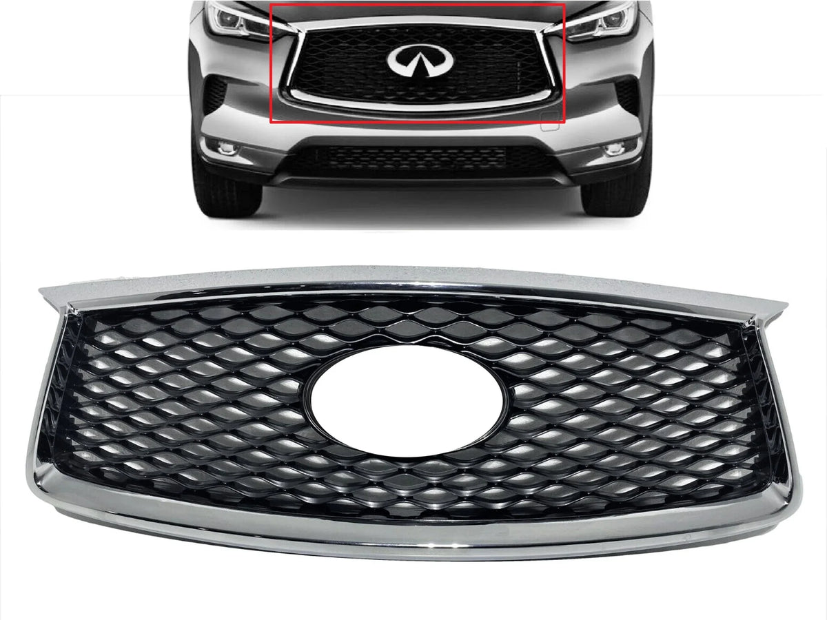 2019 2020 2021 Compatible With Infiniti QX50 Grille Front Bumper Upper Grille With Camera Option