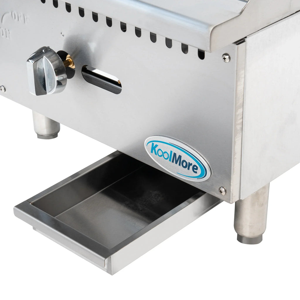 18 in. Natural Gas 1-Burner Griddle with 30,000 BTU in Stainless-Steel (KM-GG1-18M)