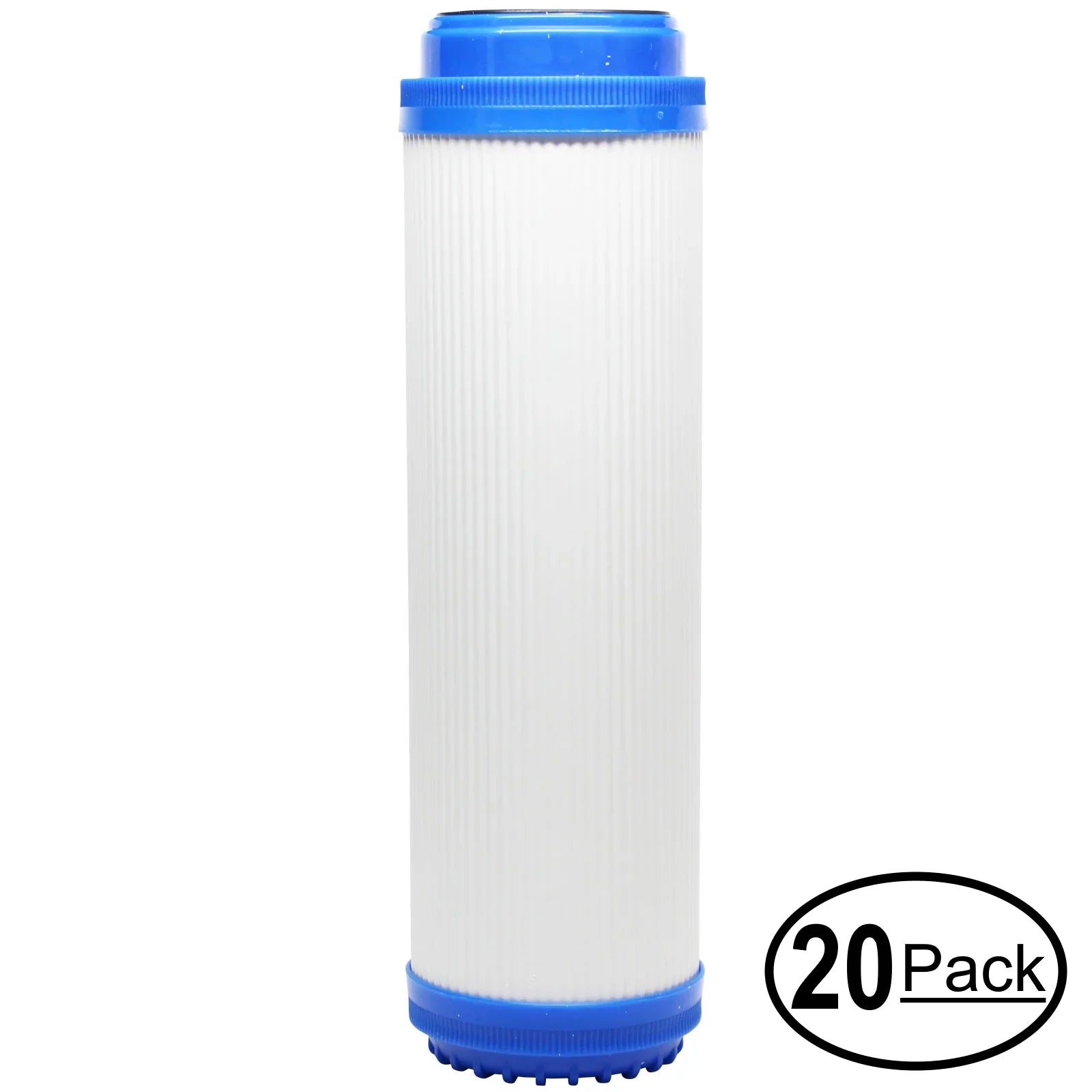 20-Pack Replacement for MaxWater 101074 Granular Activated Carbon Filter - Universal 10-inch Cartridge for MaxWater 6 stage 50 gpd ph alkaline reverse osmosis water System - Denali Pure Brand
