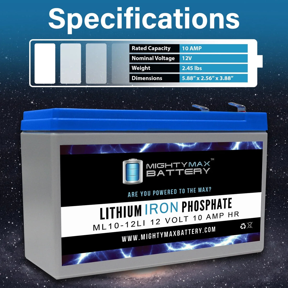 12V 10AH Lithium Replacement Battery Compatible with Streamlight E-Flood Box HL - 3 Pack