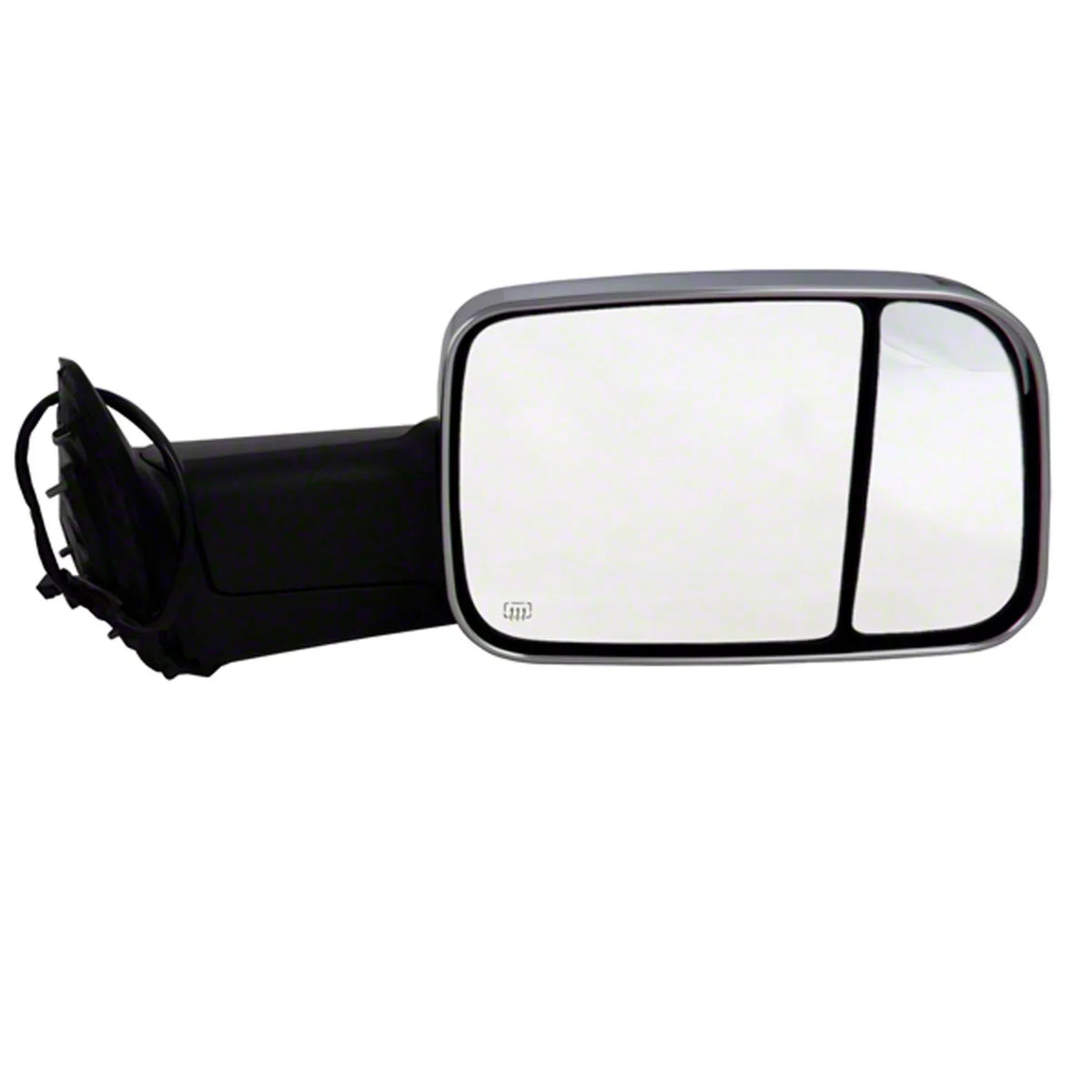 TOW MIRROR SET; POWER; WITH HEATED GLASS; WITH TURN SIGNAL; PUDDLE    LIGHT; CHROME; FLIP-UP STYLE; EXCLUDES 2009 MEGA CAB