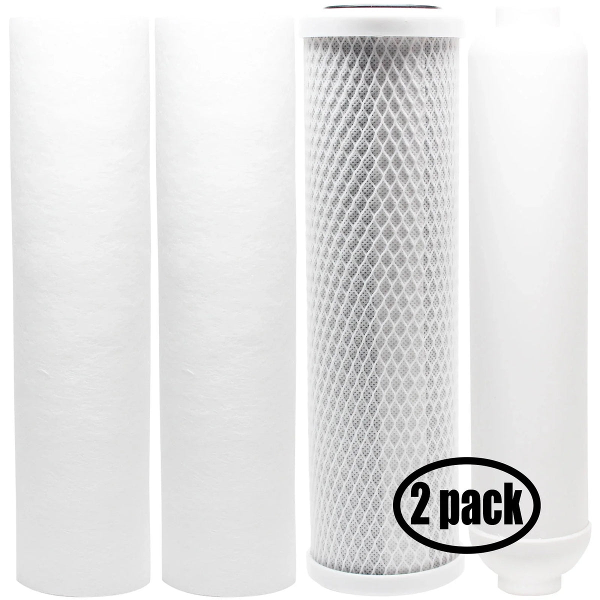 2-Pack Replacement for Filter Kit for PurePro EC105 RO System - Includes Carbon Block Filter, PP Sediment Filters & Inline Filter Cartridge - Denali Pure Brand