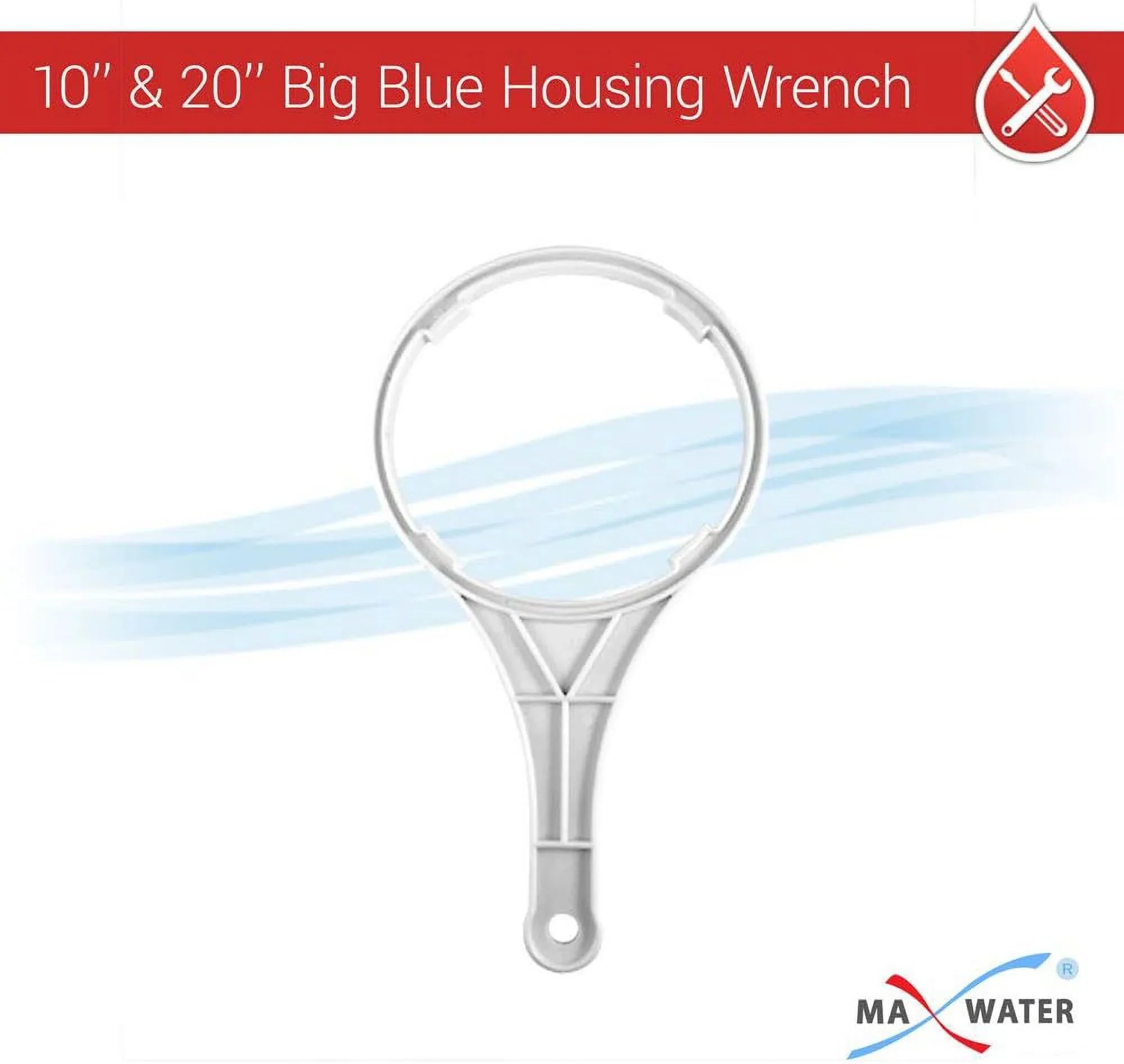 1 Pack 10" BB Blue Whole House  System Filter Housing 1" NPT Brass Ports W/Pressure Release, Pressure Gauge, Wrench  Bracket