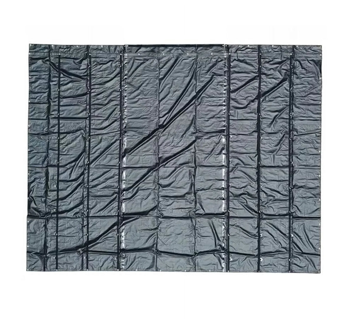 24' x 18' Black Steel Tarp for Heavy Duty Truck Cargo - 14 Oz Vinly Lightweight Flatbed Tarps with 8' Drop - Waterproof Tarp for Trailers to Protect Cargo from Wind, Rain, Snow and Sun