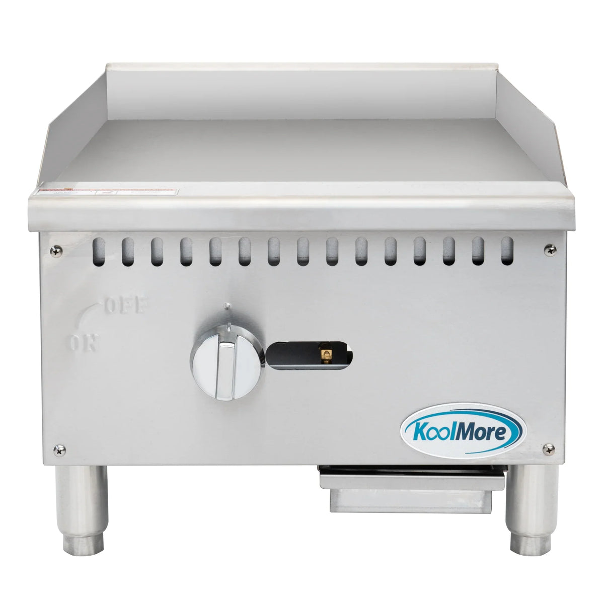18 in. Natural Gas 1-Burner Griddle with 30,000 BTU in Stainless-Steel (KM-GG1-18M)