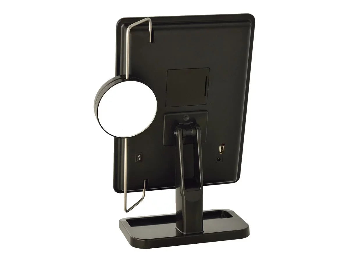 ($50 Value) Sharper Image Cordless LED Vanity Mirror and Charging Station 8-Inch by 11-Inch JS911B
