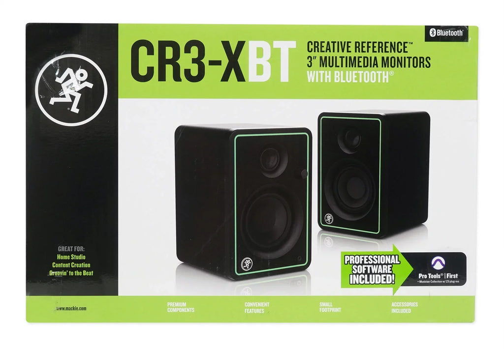 2) Mackie CR3-XBT 3" 50w Bluetooth Reference Studio Monitors + Bluetooth Speaker