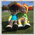 2 BIGGYMONKEY™s mascot a boy and a girl. 2 schoolchildren