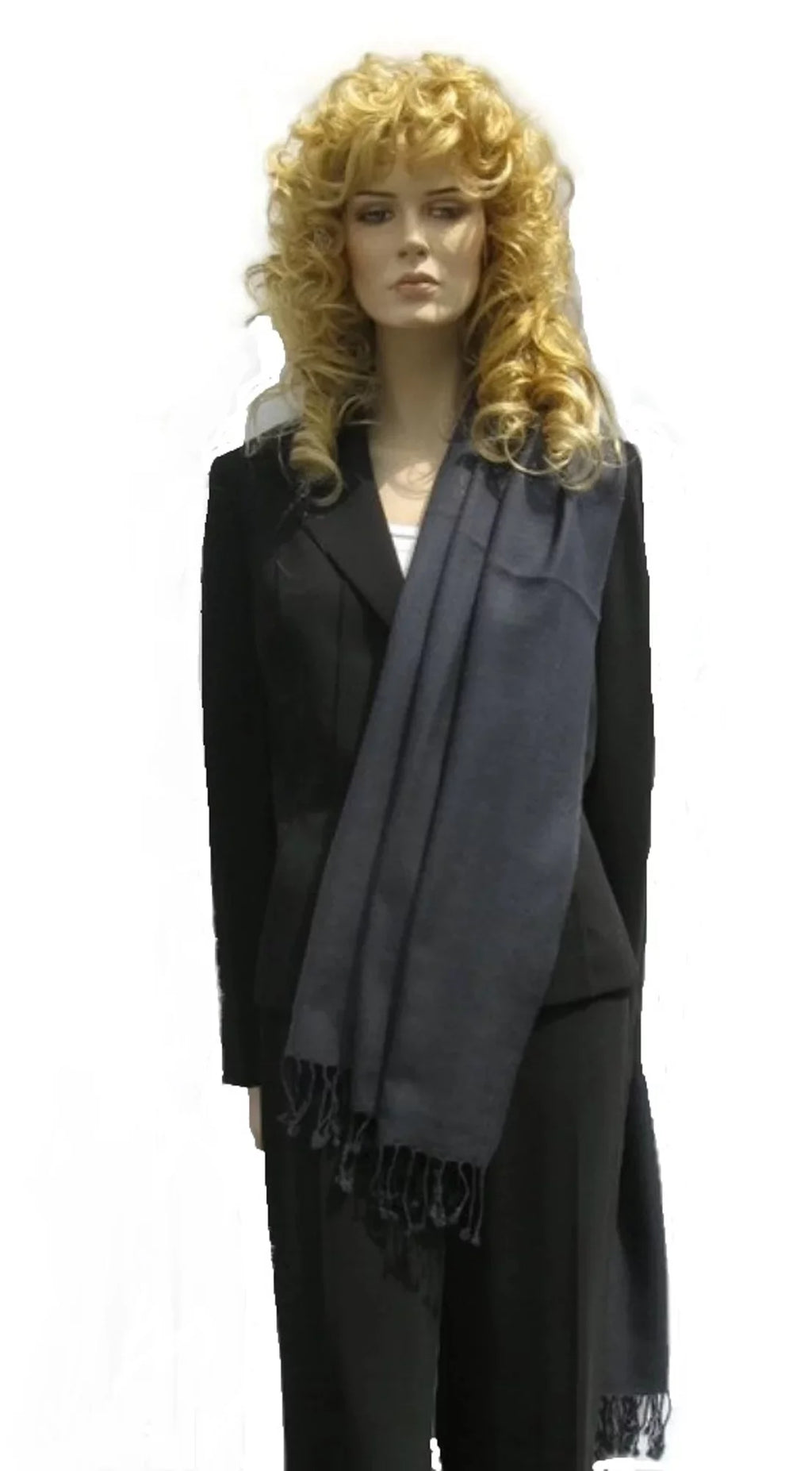 Shawl/Shawls/Scarf/Scarves/Wrap/Stole/Muffler/Cape/Ruana/Blanket/Throw/Pashmina Shawl/Cashmere Scarf/Wool/Silk (Dark Charcoal Regular Shawl)