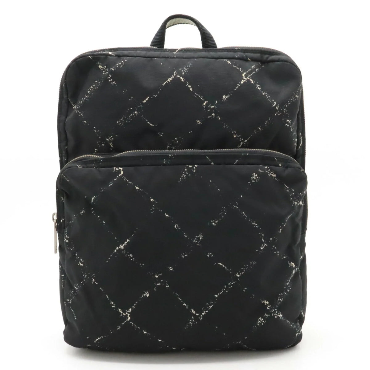 Pre-Owned CHANEL Chanel Old Travel Line Rucksack Backpack Daypack Nylon Jacquard Black (Good)