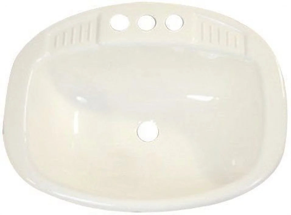 LaSalle Bristol 16270PWA 17 x 20 in. Poly Oval Lavatory Single RV Bathroom Sink, White